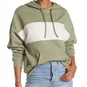 Abound Green Contrast Wide Band Front Drawstring Pullover Hoodie Size 3X NWT